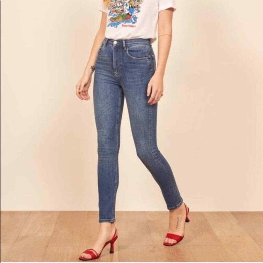 Reformation Harper High Rise Skinny Jeans In Destin Wash Size 27